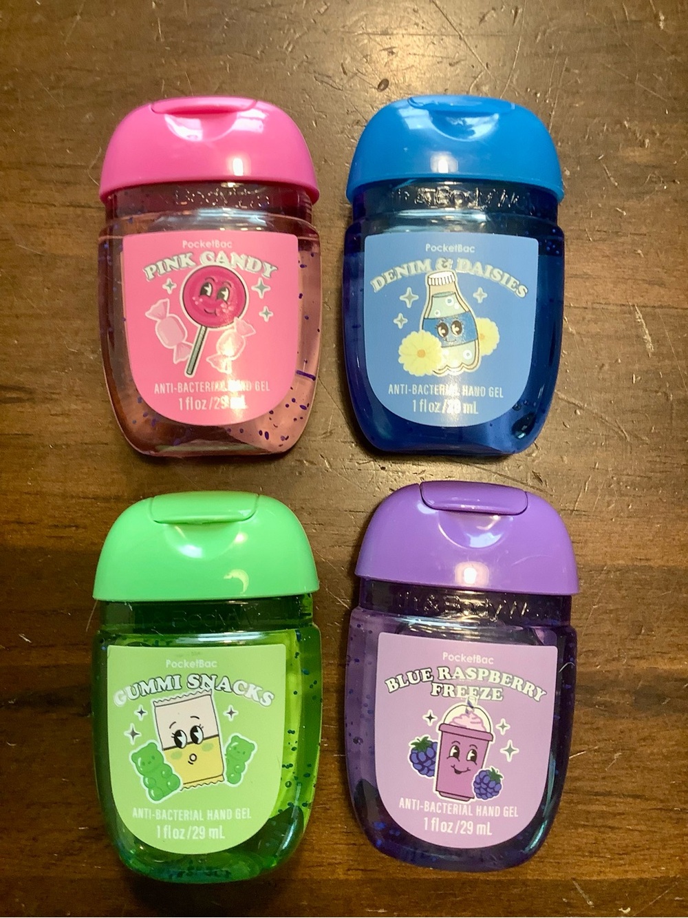 Bath & Body Works Anti-Bacterial Hand Gel - Pink, Blue, Green, Purple (4 Pack)